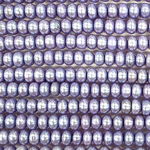 FRESHWATER PEARL RONDELLE 7-8MM LIGHT PURPLE